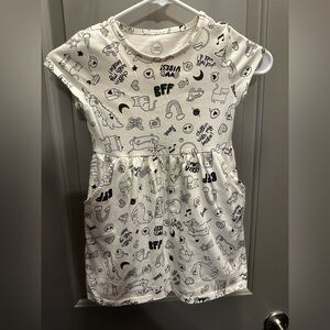 Wonder Nation Size XS (4/5) White/Black Knit Dress EUC